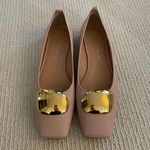 Rupert Sanderson Blush Flats with Gold Detail